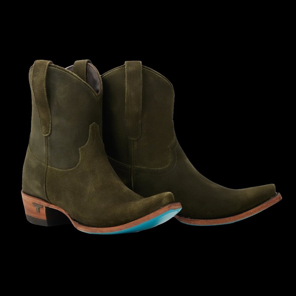 LANE Emma Jane Bootie - Olive Suede